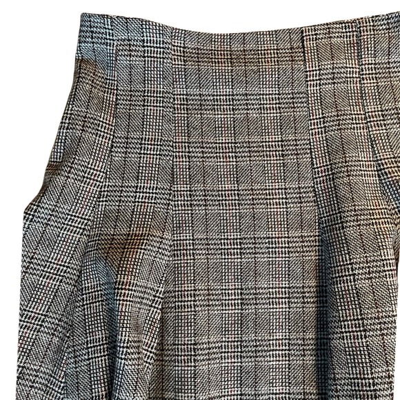 PASHUT Wool A-Line Skirt Herringbone Knee Length Pleated Gray Academia Israel - Picture 9 of 10